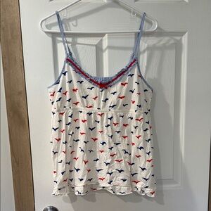 Tommy Hilfiger Ivory Camisole with Navy and Scarlet Accents
